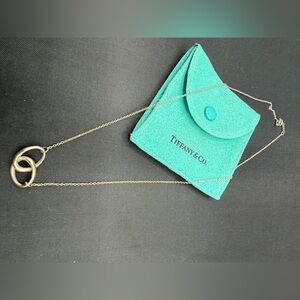 Tiffany & Co.925 silver Interlocking Necklace with Teal Pouch